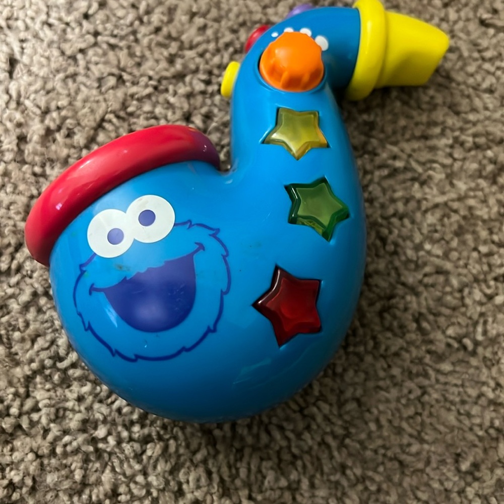 Vintage Sesame Street COOKIE MONSTER Musical SAXOPHONE